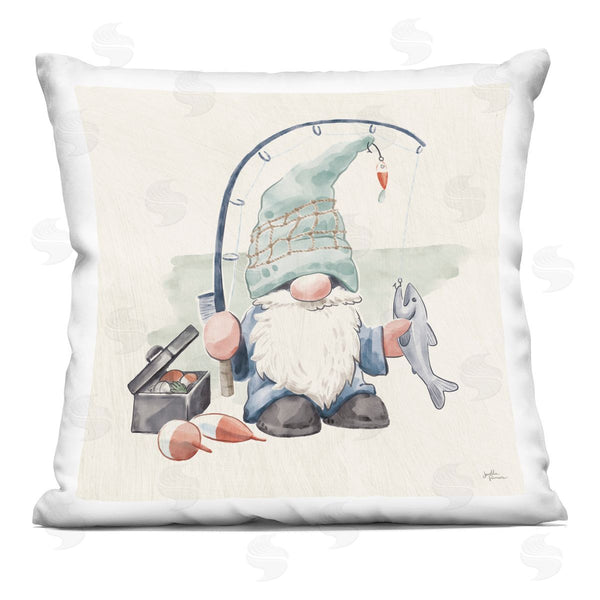 stupell industries Janelle Penner | Gnome with Fishing Pole Printed Throw Pillow