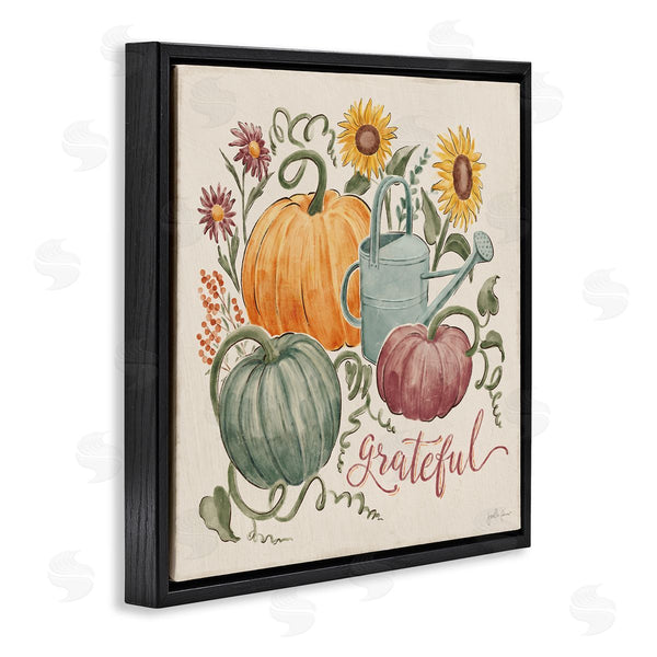 Stupell Industries Janelle Penner | Grateful Floral Fall Pumpkins Wall Art