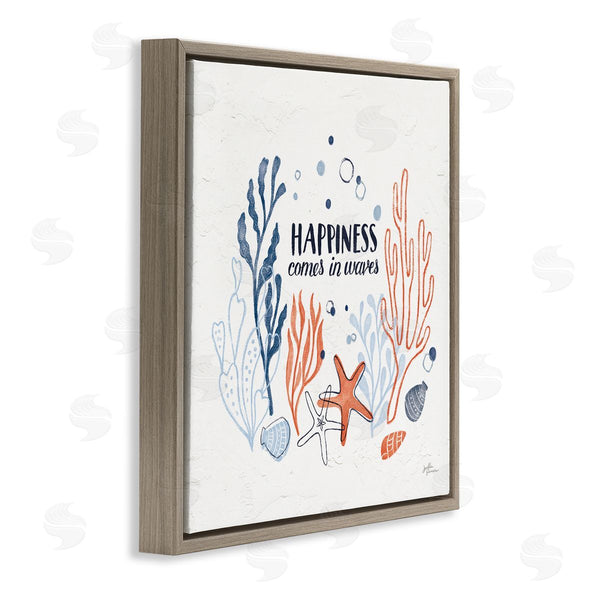 Stupell Industries Janelle Penner | Happiness Comes In Waves Sea Life Wall Art