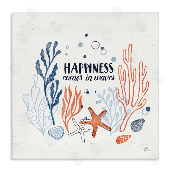 stupell industries Janelle Penner | Happiness Comes In Waves Sea Life Wall Art
