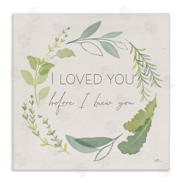 stupell industries Janelle Penner | Love You Before I Knew You Phrase Green Leaves Wall Art