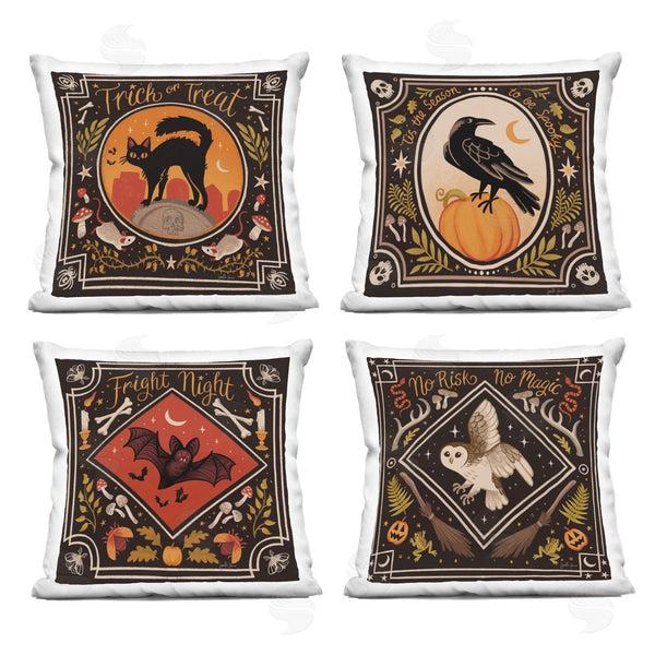 stupell industries Janelle Penner | Spooky Season Animals Printed Throw Pillow Set