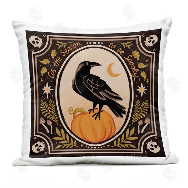 Stupell Industries Janelle Penner | Spooky Season Black Crow Printed Throw Pillow