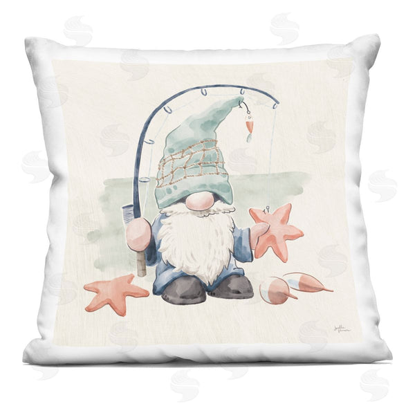 stupell industries Janelle Penner | Summer Beach Fishing Gnome Holding Starfish Printed Throw Pillow