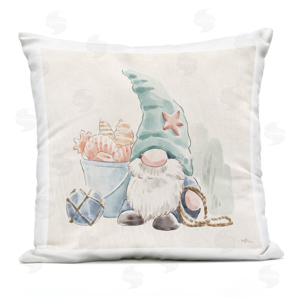 Stupell Industries Janelle Penner | Summertime Gnome Nautical Beach Shells Printed Throw Pillow