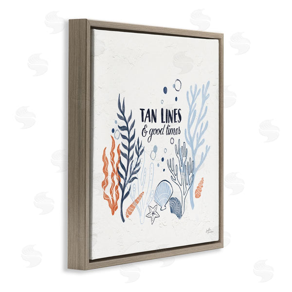 Stupell Industries Janelle Penner | Tan Lines & Good Times Beach Quote Wall Art