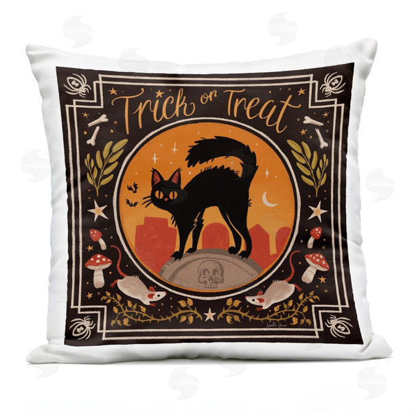Stupell Industries Janelle Penner | Trick Or Treat Cat & Rats Printed Throw Pillow