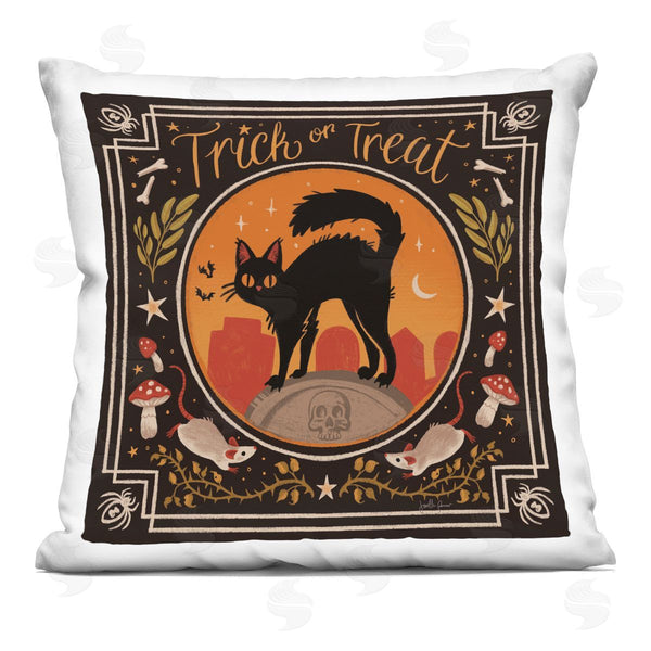 stupell industries Janelle Penner | Trick Or Treat Cat & Rats Printed Throw Pillow