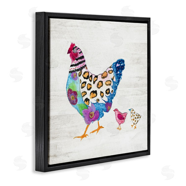 Stupell Industries Janet Tava | Abstract Chicken Walk Whimsical Patterned Farm Animal Wall Art