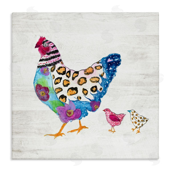 stupell industries Janet Tava | Abstract Chicken Walk Whimsical Patterned Farm Animal Wall Art