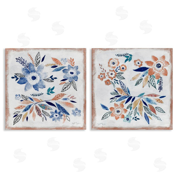 stupell industries Janet Tava | Abstract Farmhouse Flowers and Leaves Wall Art