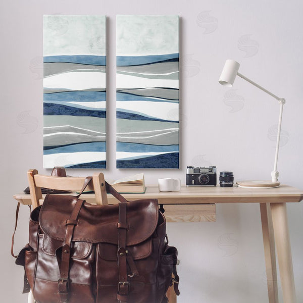 Stupell Industries Janet Tava | Abstract Striped Landscape Flowing Waves Pattern Wall Art