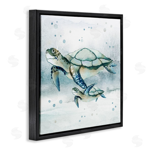 Stupell Industries Janet Tava | Baby Sea Turtle Bubbles