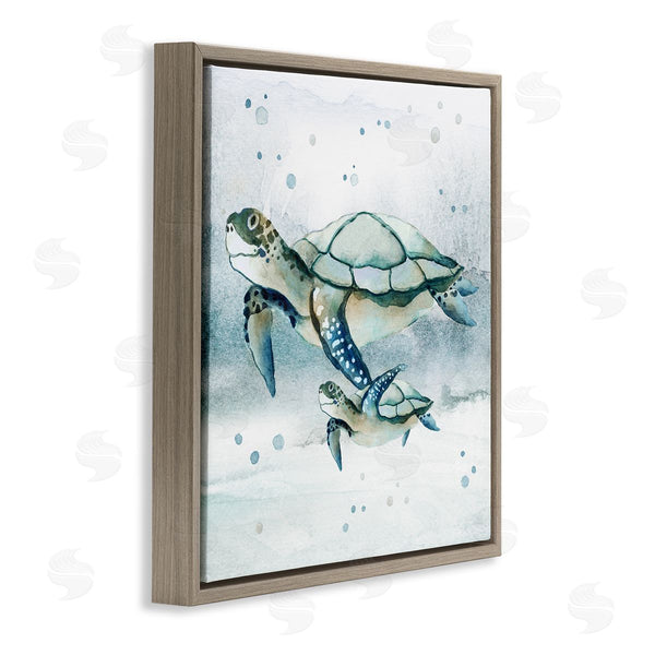 Stupell Industries Janet Tava | Baby Sea Turtle Bubbles