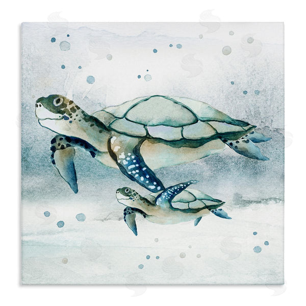 stupell industries Janet Tava | Baby Sea Turtle Bubbles