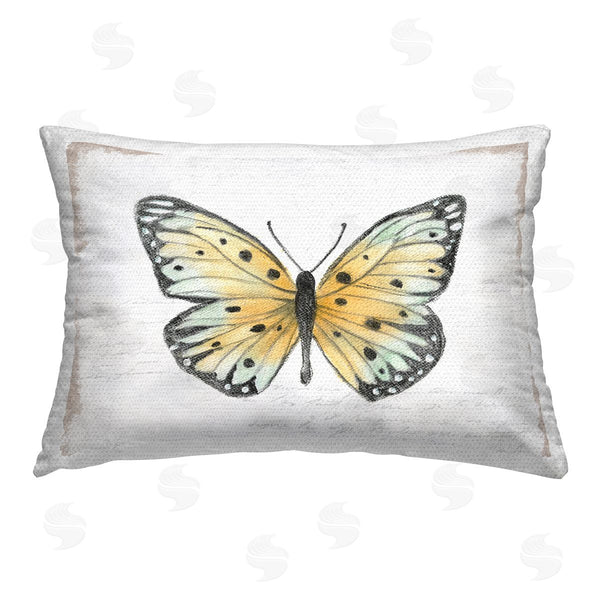 Stupell Industries Janet Tava | Beautiful Butterfly On White Printed Throw Pillow