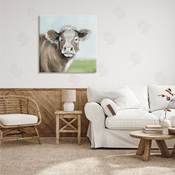 Stupell Industries Janet Tava | Big Ear Farm Cattle Countryside Cow Fluffy Hair Wall Art