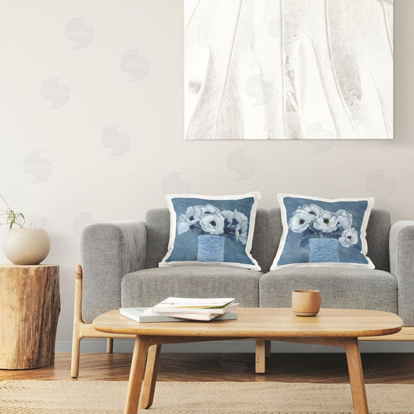 Stupell Industries Janet Tava | Blue And White Poppies Printed Throw Pillow Set