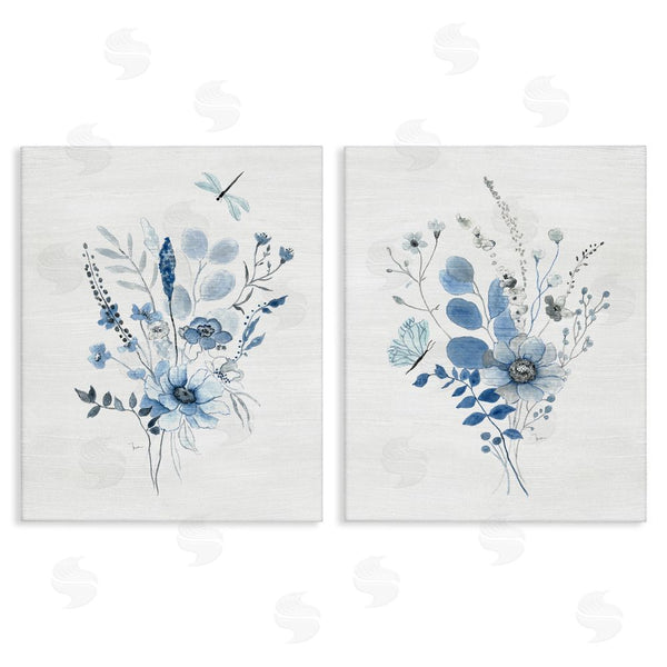stupell industries Janet Tava | Blue Dragonfly Flower Wall Art
