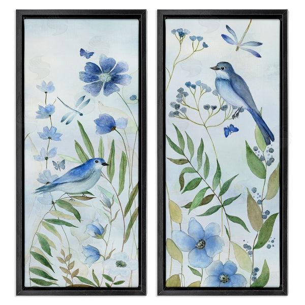 Stupell Industries Janet Tava | Blue Hued Flowers & Birds