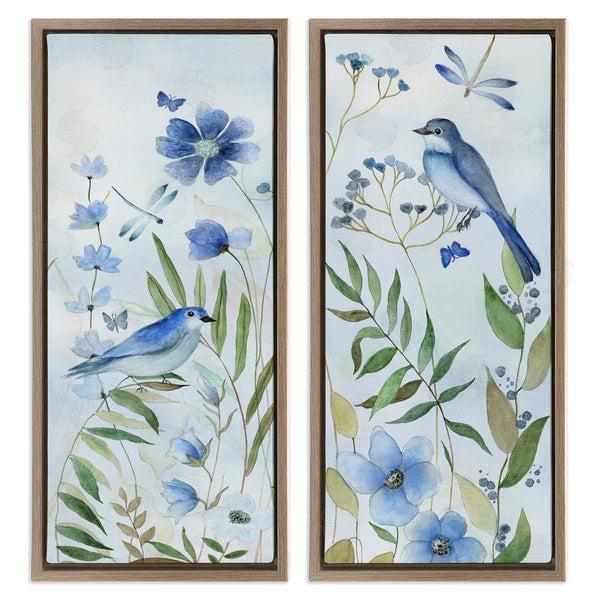 Stupell Industries Janet Tava | Blue Hued Flowers & Birds