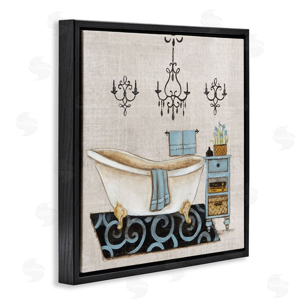 Stupell Industries Janet Tava | Blue Relaxation Bathtub