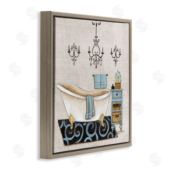 Stupell Industries Janet Tava | Blue Relaxation Bathtub