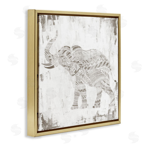 Stupell Industries Janet Tava | Boho Stripes Elephant