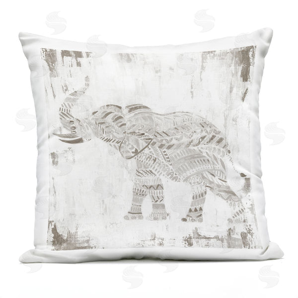 Stupell Industries Janet Tava | Boho Stripes Elephant Printed Throw Pillow