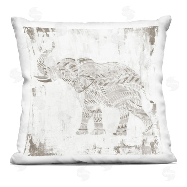stupell industries Janet Tava | Boho Stripes Elephant Printed Throw Pillow