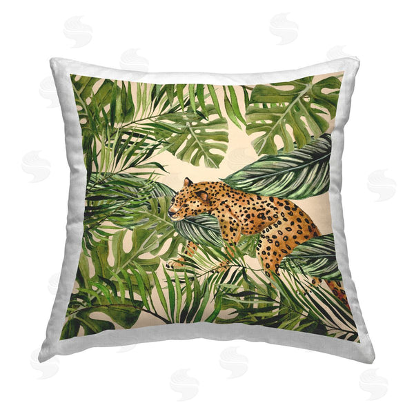 stupell industries Janet Tava | Botanical Leopard on Branch Printed Throw Pillow