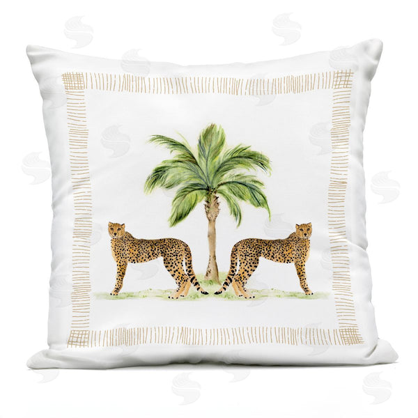 Stupell Industries Janet Tava | Cheetah Duo & Palm Tree Printed Throw Pillow