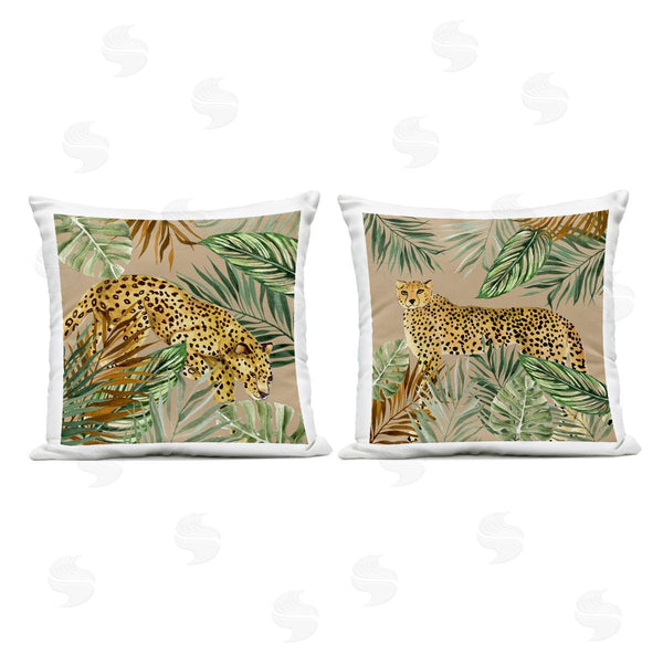 Stupell Industries Janet Tava | Cheetahs Prowling Through Palms Printed Throw Pillow Set