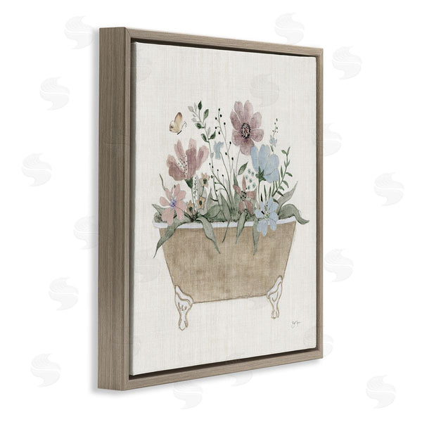 Stupell Industries Janet Tava | Cottage Florals In Bathtub