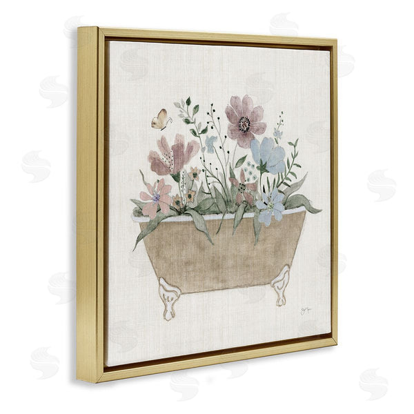 Stupell Industries Janet Tava | Cottage Florals In Bathtub