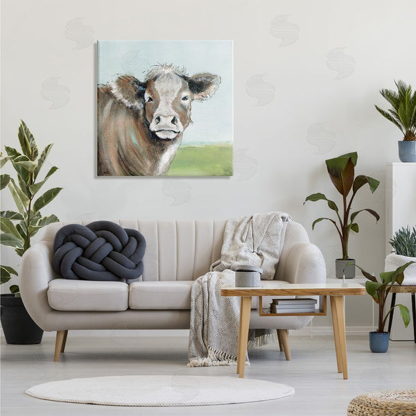 Stupell Industries Janet Tava | Cow Gazing Farm Pasture Clear Blue Sky Wall Art