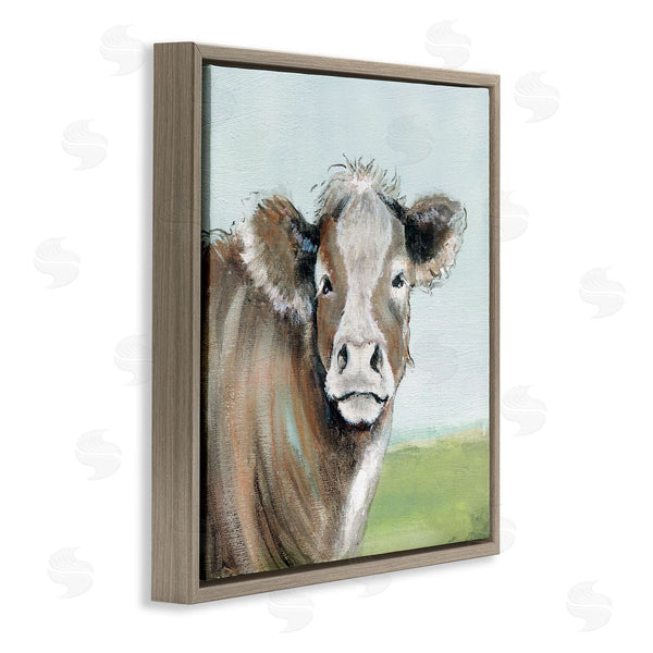 Stupell Industries Janet Tava | Cow Gazing Farm Pasture Clear Blue Sky Wall Art