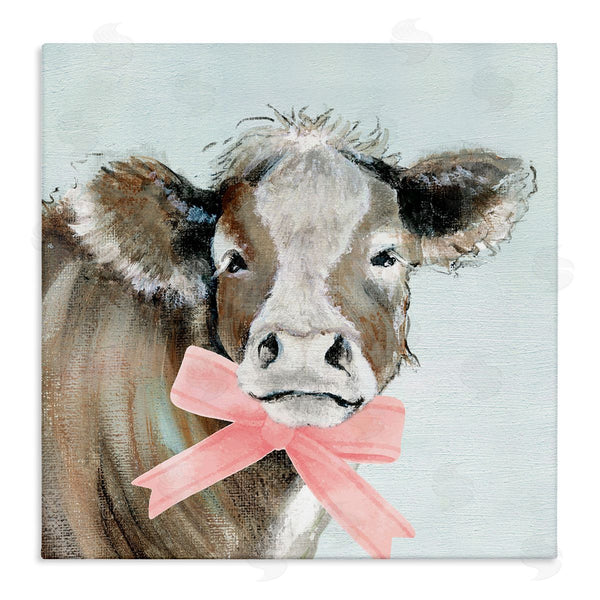 stupell industries Janet Tava | Cow with Pastel Ribbon
