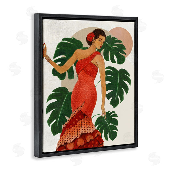 Stupell Industries Janet Tava | Fashionable Woman With Leaves