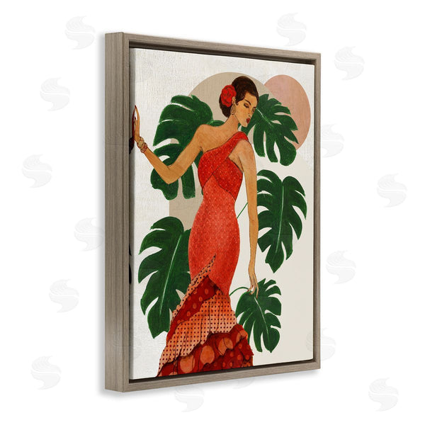 Stupell Industries Janet Tava | Fashionable Woman With Leaves