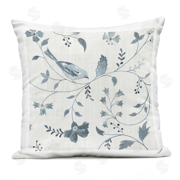 Stupell Industries Janet Tava | Flower Pattern With Bird Perched Printed Throw Pillow