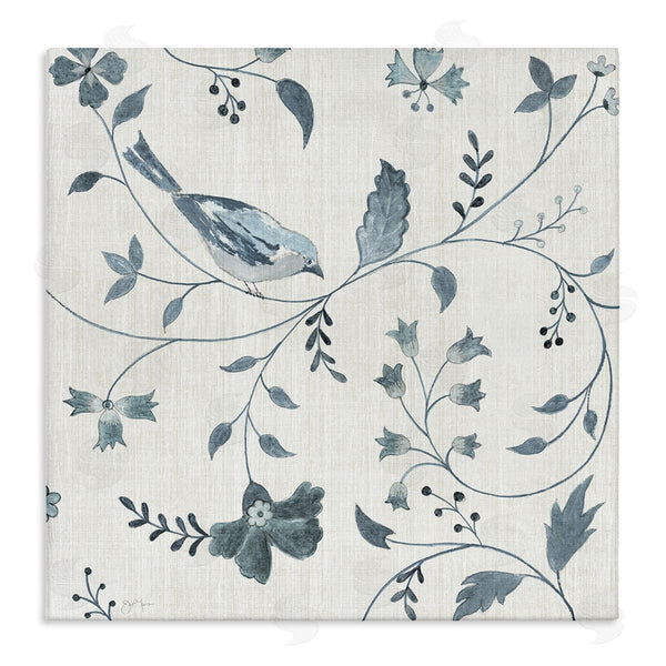 stupell industries Janet Tava | Flower Pattern with Bird Perched Wall Art