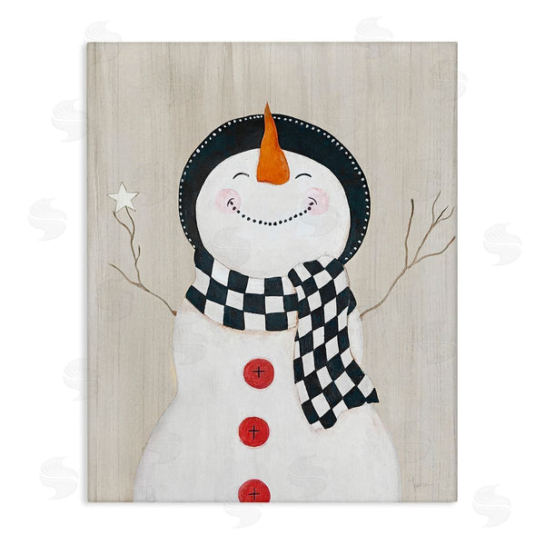 stupell industries Janet Tava | Happy Smile Winter Snowman Wall Art