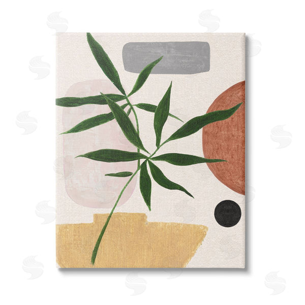 stupell industries Janet Tava | House Plant & Abstract Shapes Wall Art