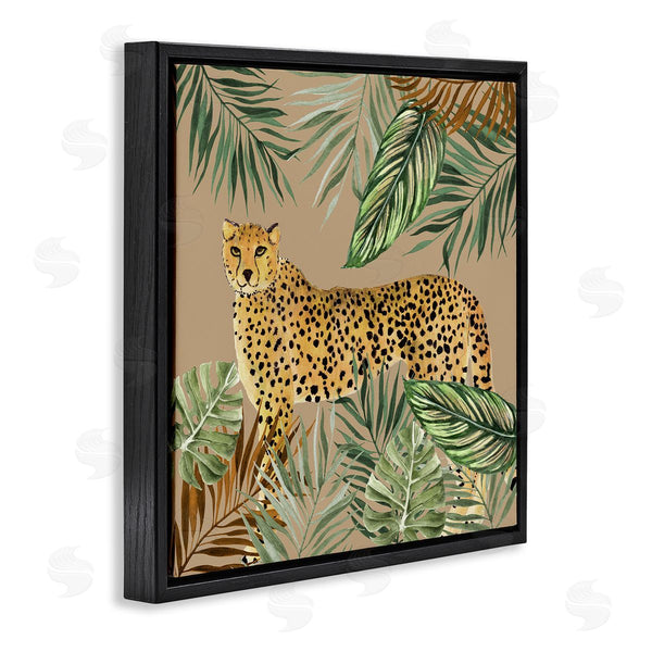 Stupell Industries Janet Tava | Palm Leaves Around Leopard