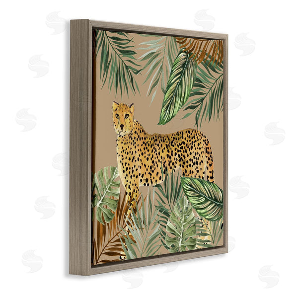 Stupell Industries Janet Tava | Palm Leaves Around Leopard