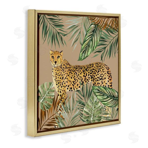 Stupell Industries Janet Tava | Palm Leaves Around Leopard