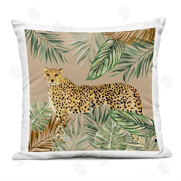 Stupell Industries Janet Tava | Palm Leaves Around Leopard Printed Throw Pillow
