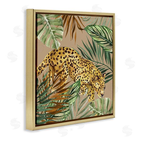 Stupell Industries Janet Tava | Palm Leaves Surrounding Leopard