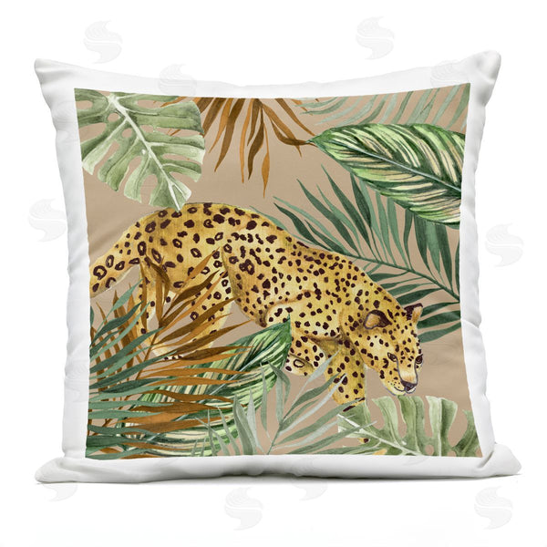 Stupell Industries Janet Tava | Palm Leaves Surrounding Leopard Printed Throw Pillow